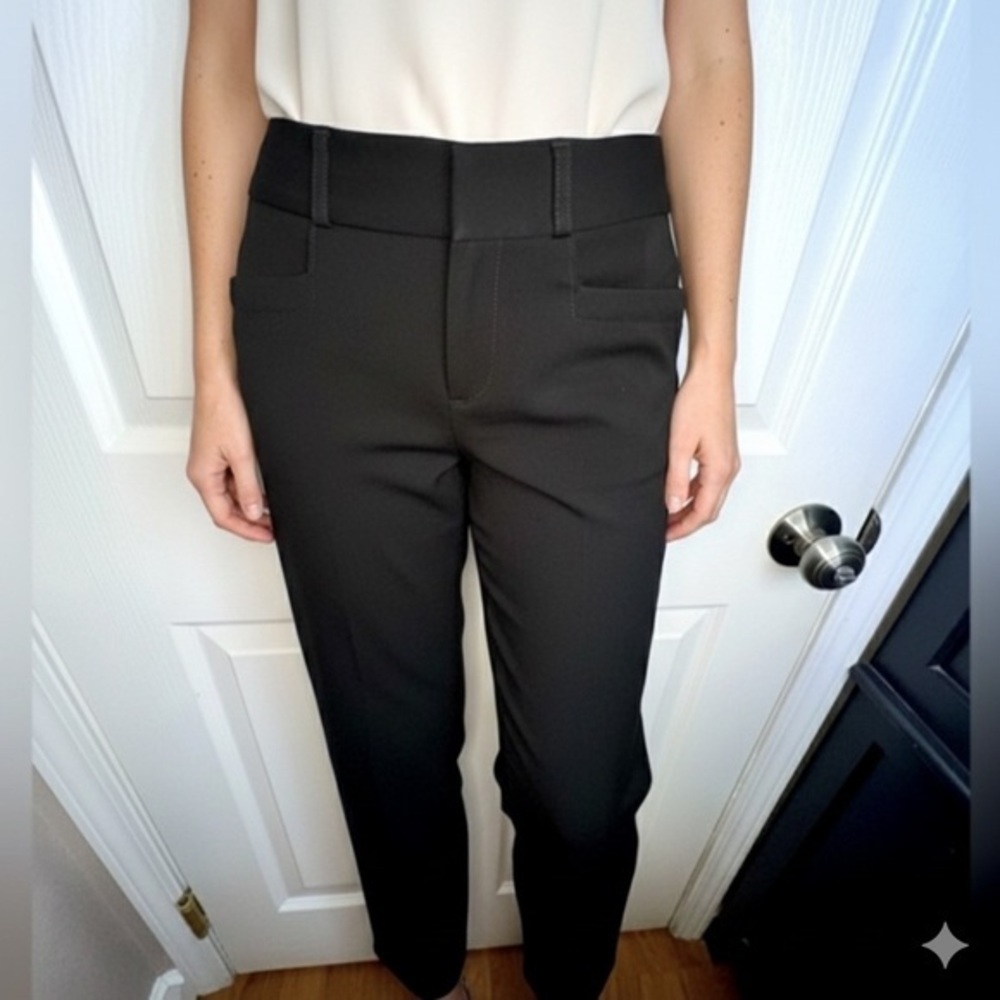 Banana Republic Womens 0 Black Martin Fit Slim Ankle Crop Trouser Dress Pant XXS